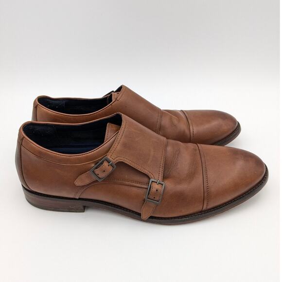 Cole Haan Men's Harrison Monk Oxfords Leather British Tan Size 10.5 EU44.5 - Picture 3 of 15